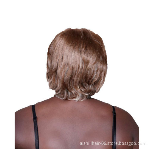 The best-selling brown and grey blended short wig made in China is for older women